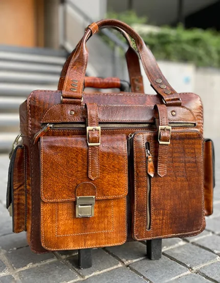 ساک چمدانی چرم هما